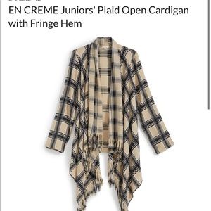 Plaid Open Cardigan